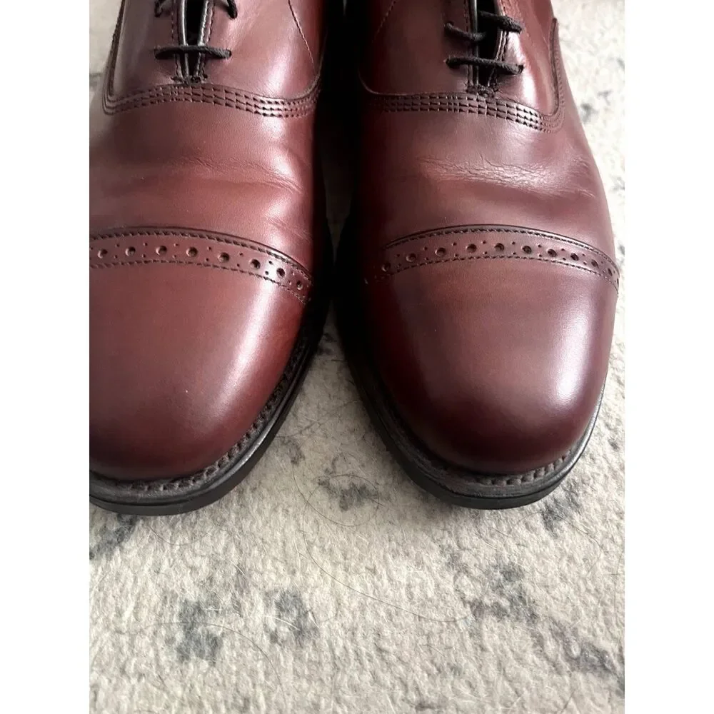 Mens Allen Edmonds Byron Brown Cap Toe Dress Oxford Shoes Leather Lace Size 10